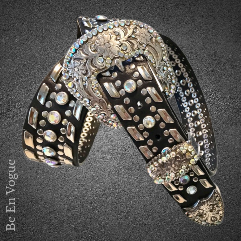 Nocona Western Rhinestone Studded Belt